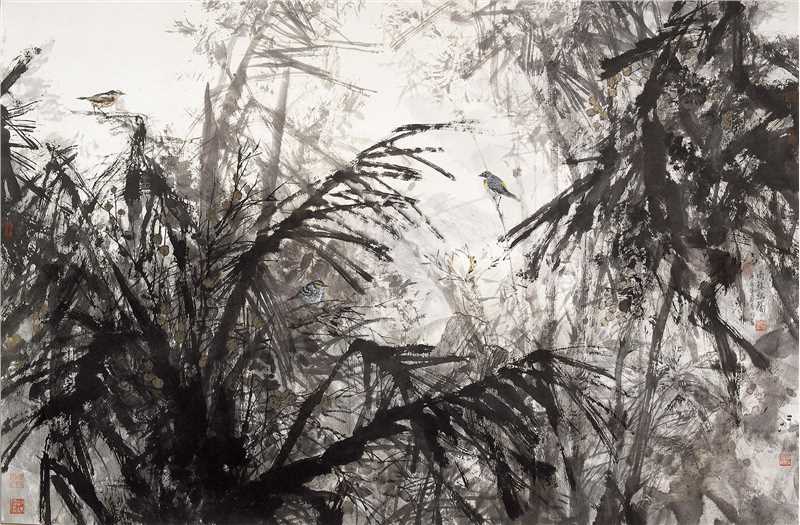 王明明 《雨林幽馨》142×218cm 2000年