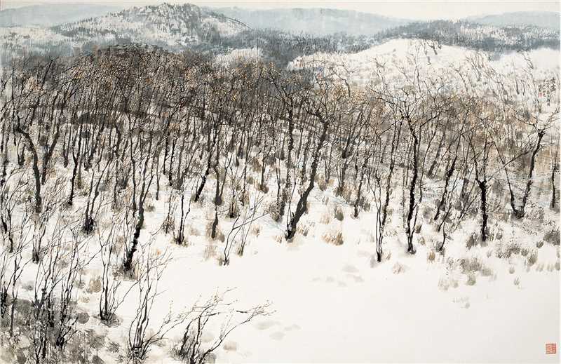 王明明 《雪霁》210×142.5cm 1999年