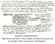 巴尔扎克的手稿。