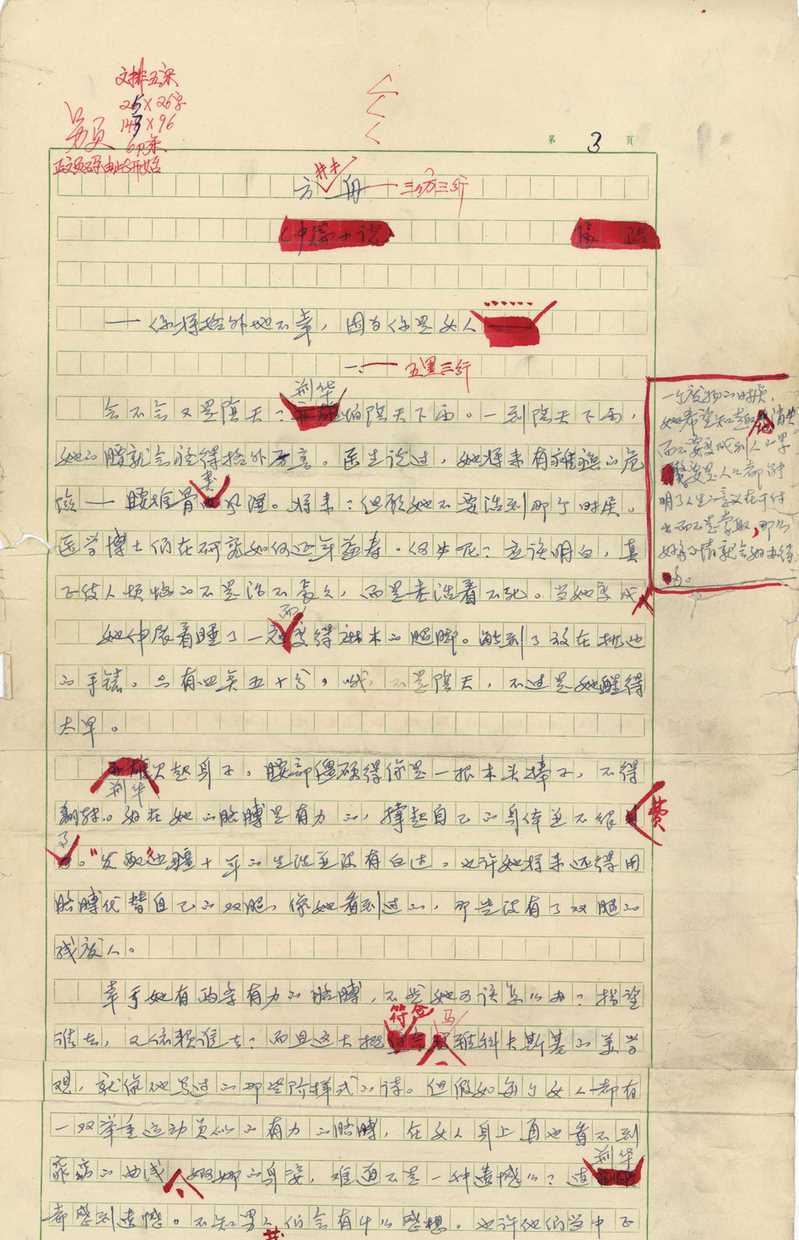 张洁《方舟》手稿，中国现代文学馆藏