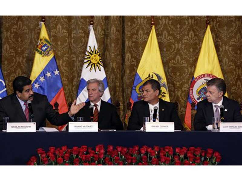 哥伦比亚、委内瑞拉、厄瓜多尔和乌拉圭四国元首会晤