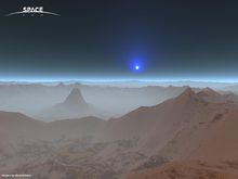 火星实景照（蓝太阳是大气沙尘散射所致）