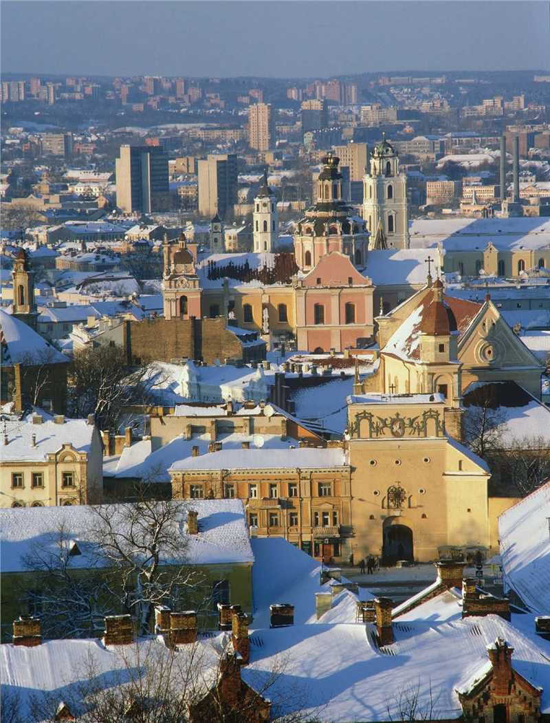 立陶宛首都维尔纽斯老城冬季