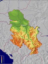 塞尔维亚地形图