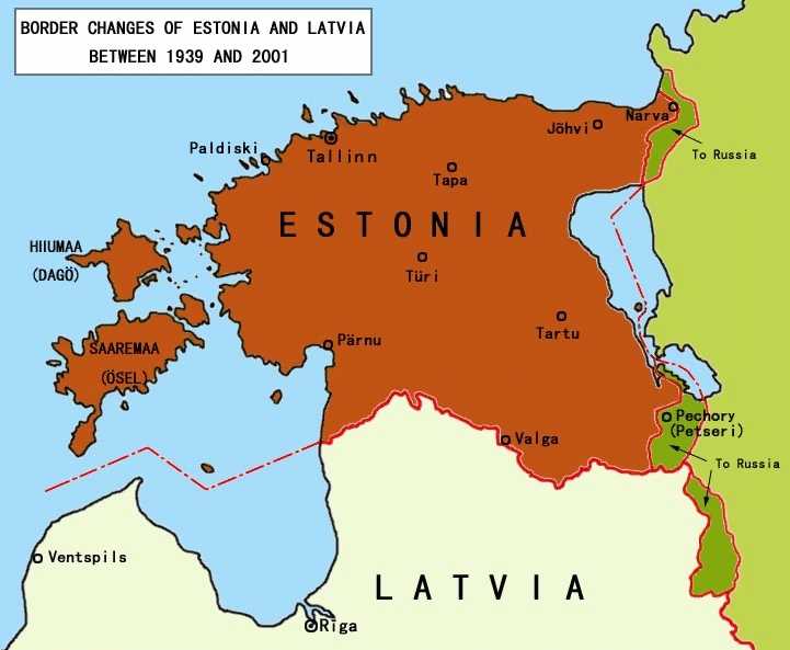 被苏联吞并后爱沙尼亚的领土变动
