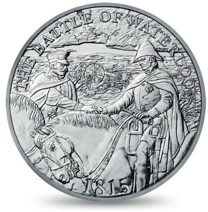 为纪念滑铁卢战役200周年铸造的5镑纪念币