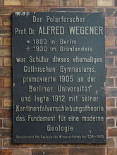 柏林市中心的魏格纳纪念牌